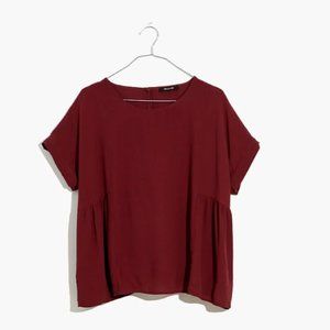 Madewell Women's Cuffed-Sleeve Shirred Top